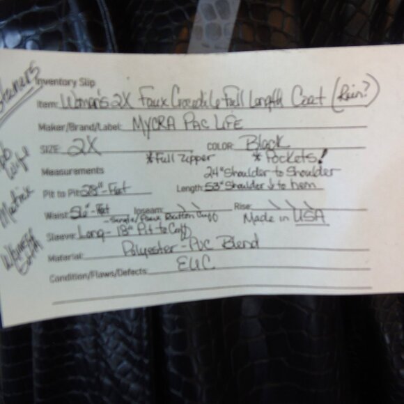 Mycra Pac Life Crocodile Pattern Full Length 2X woman's Coat MobWife WhimsyGoth - Picture 2 of 16